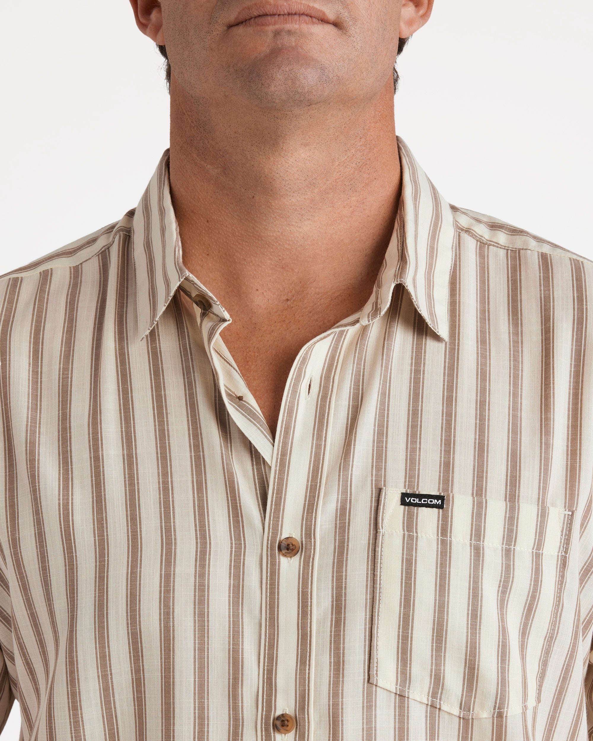 Mens Arvostripe Woven Short Sleeve Shirt