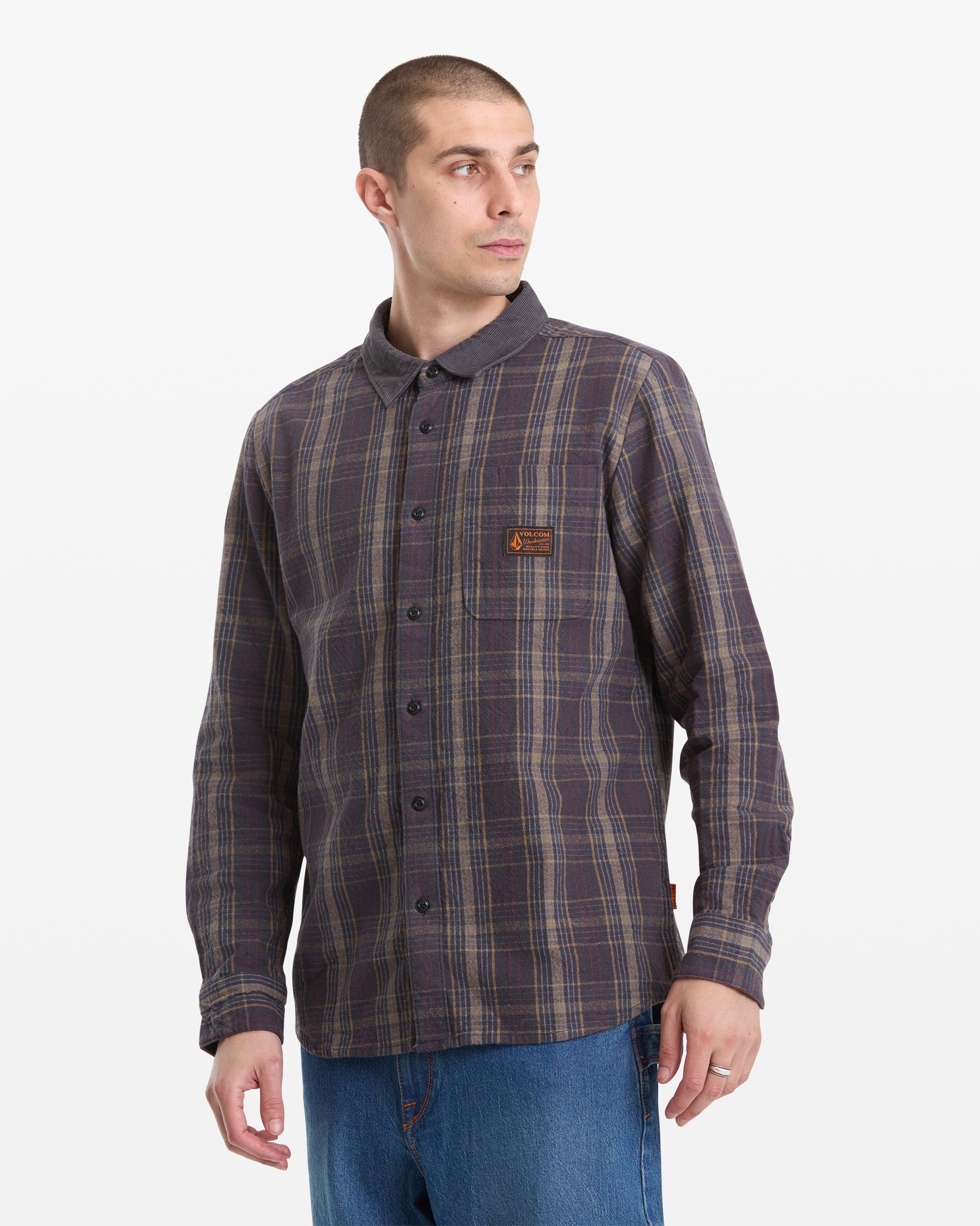Mens Workwear Stonevise Plaid Long Sleeve Shirt