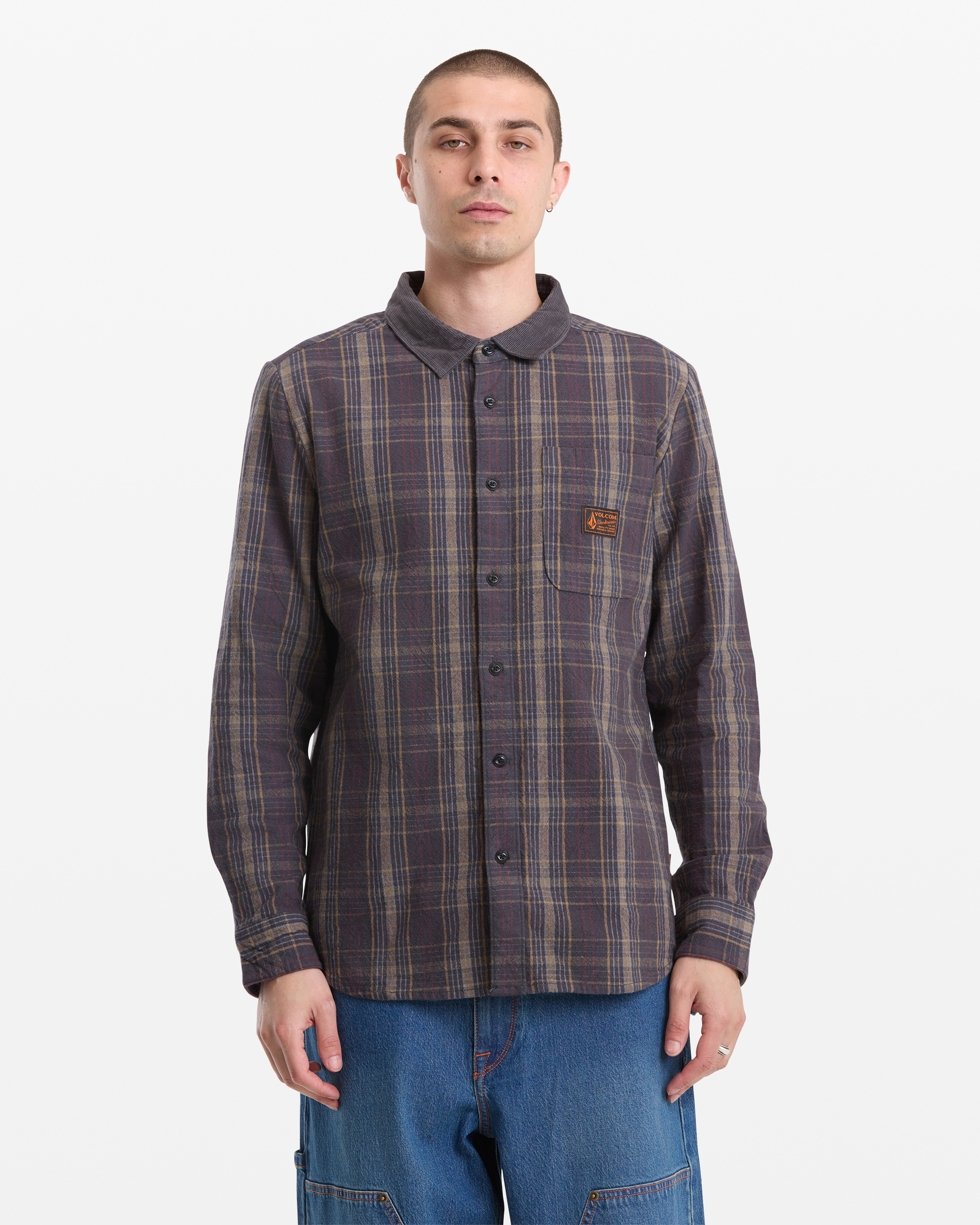 Mens Workwear Stonevise Plaid Long Sleeve Shirt