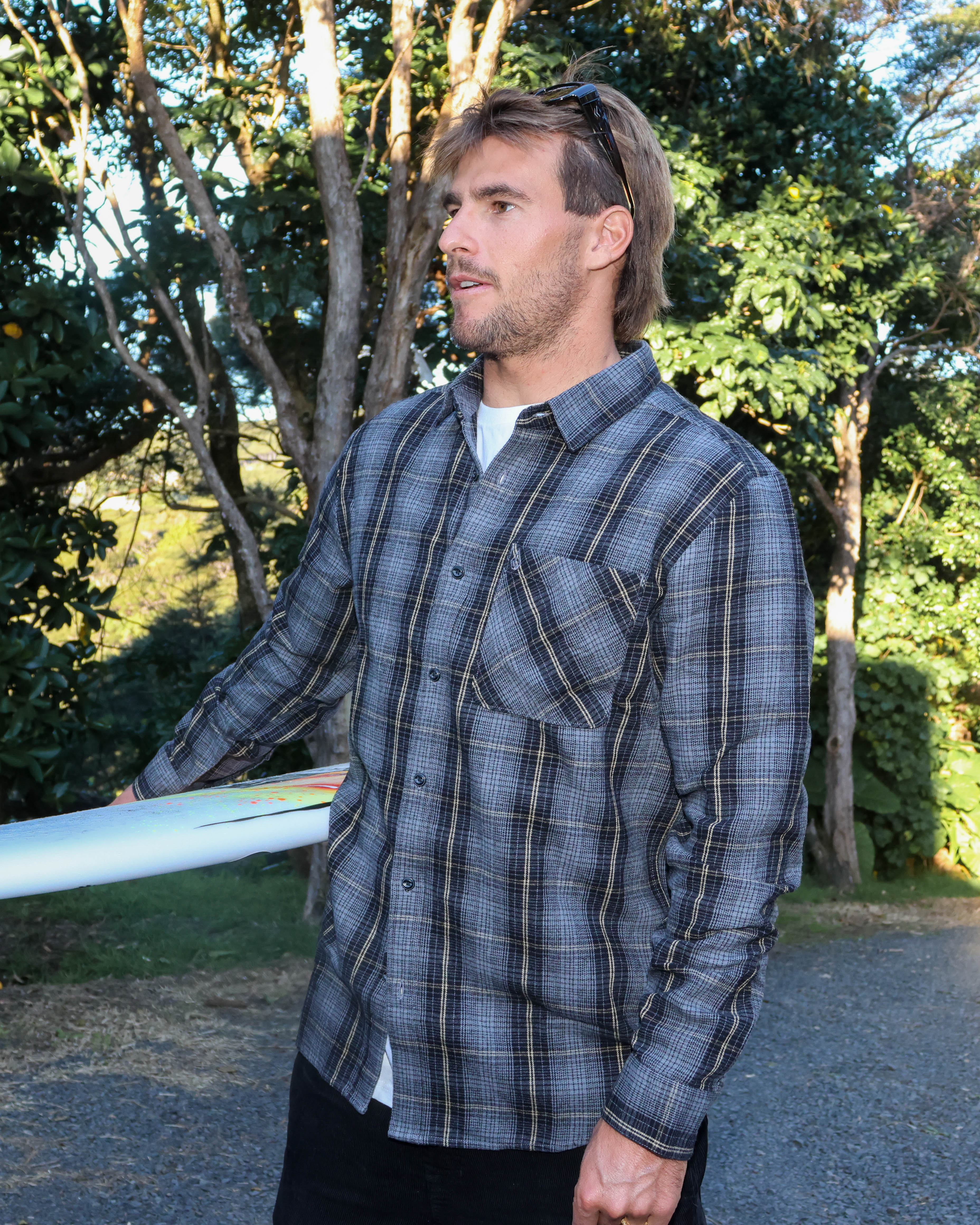Mens Heavy Twills Flannel Long Sleeve Shirt