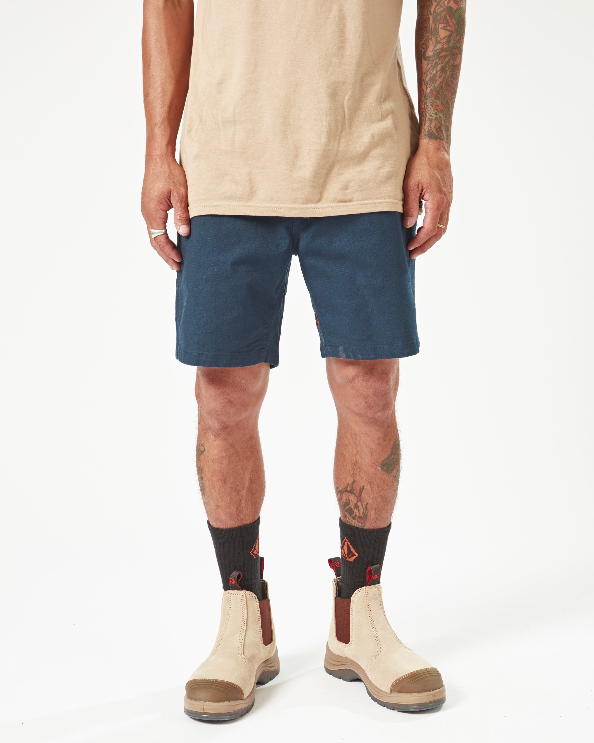 Mens Volcom Workwear Caliper Elastic Waist Short 17"