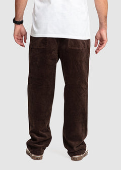 Modown Relaxed Tapered Corduroy Pant - Dark Brown