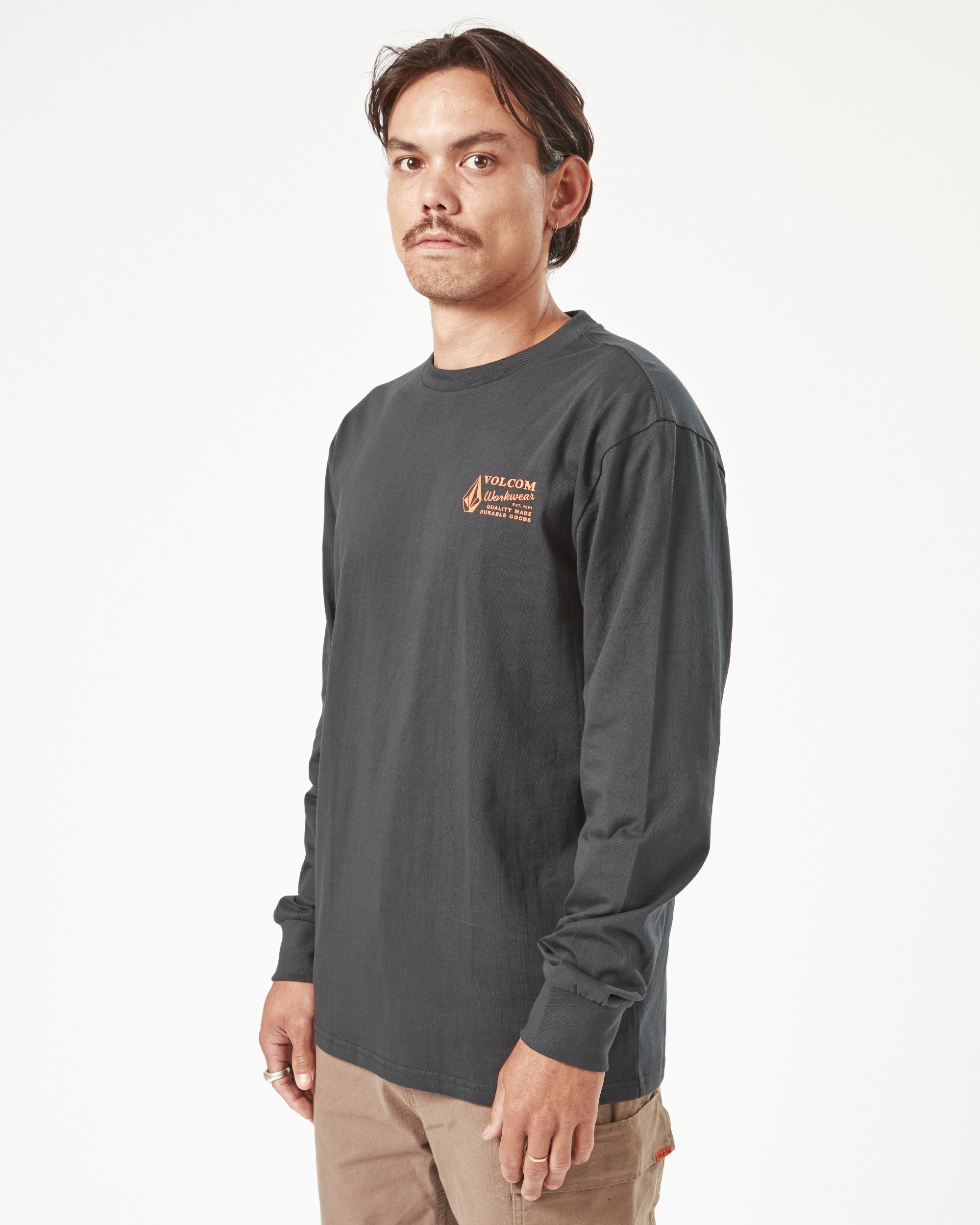 Mens Volcom Workwear Long Sleeve Tee