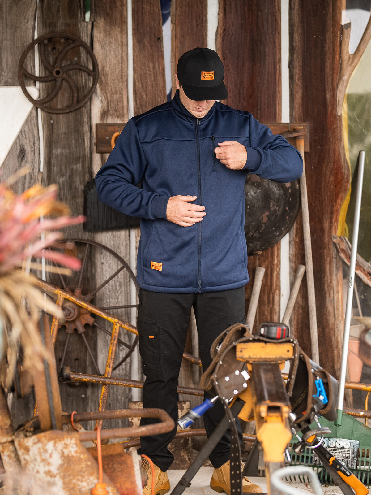 Volcom Workwear Bonded Fleece Jacket – Navy – Volcom Australia