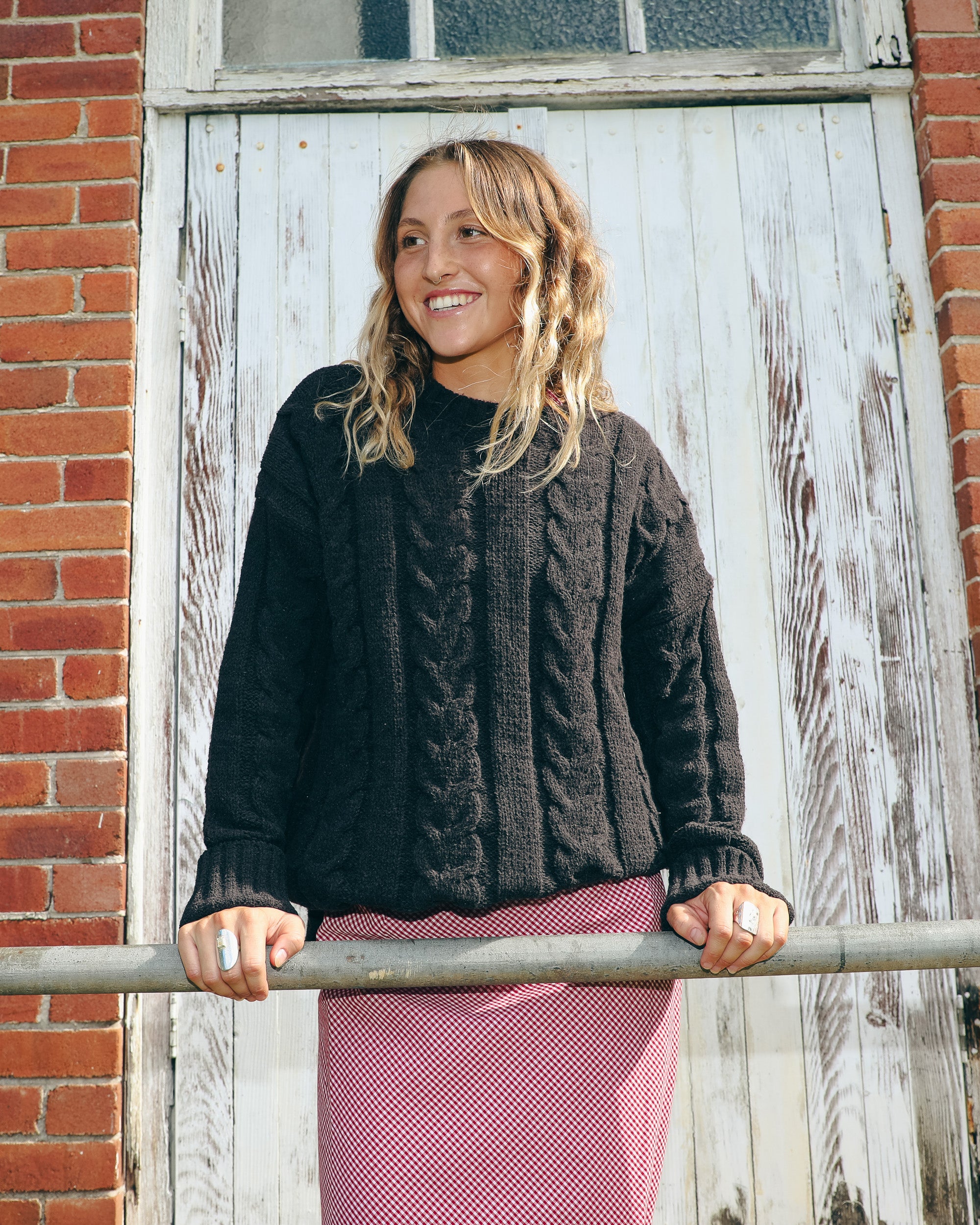 Womens Cable Cover Crew Neck