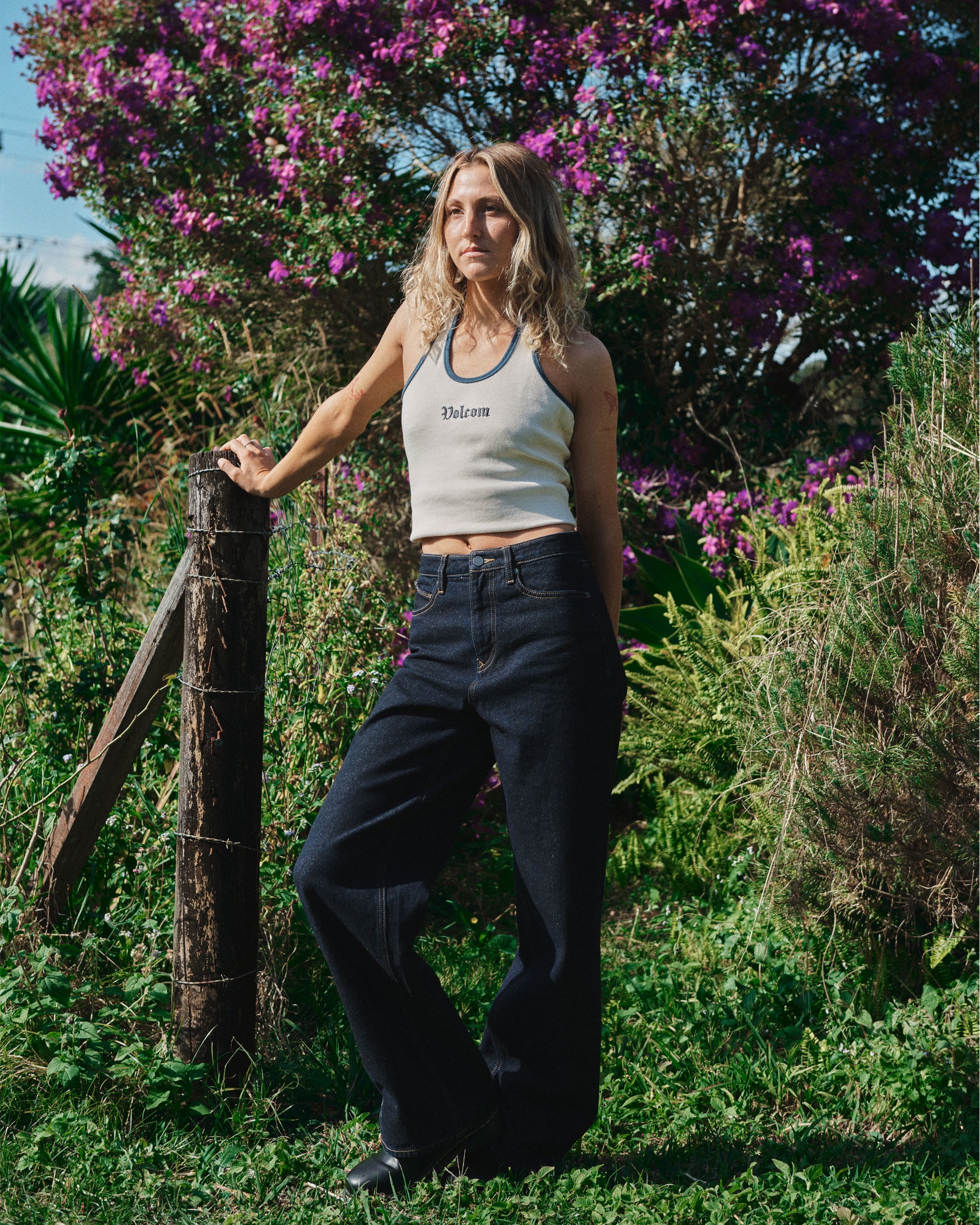 Womens Stoned BF High Rise Denim Jeans