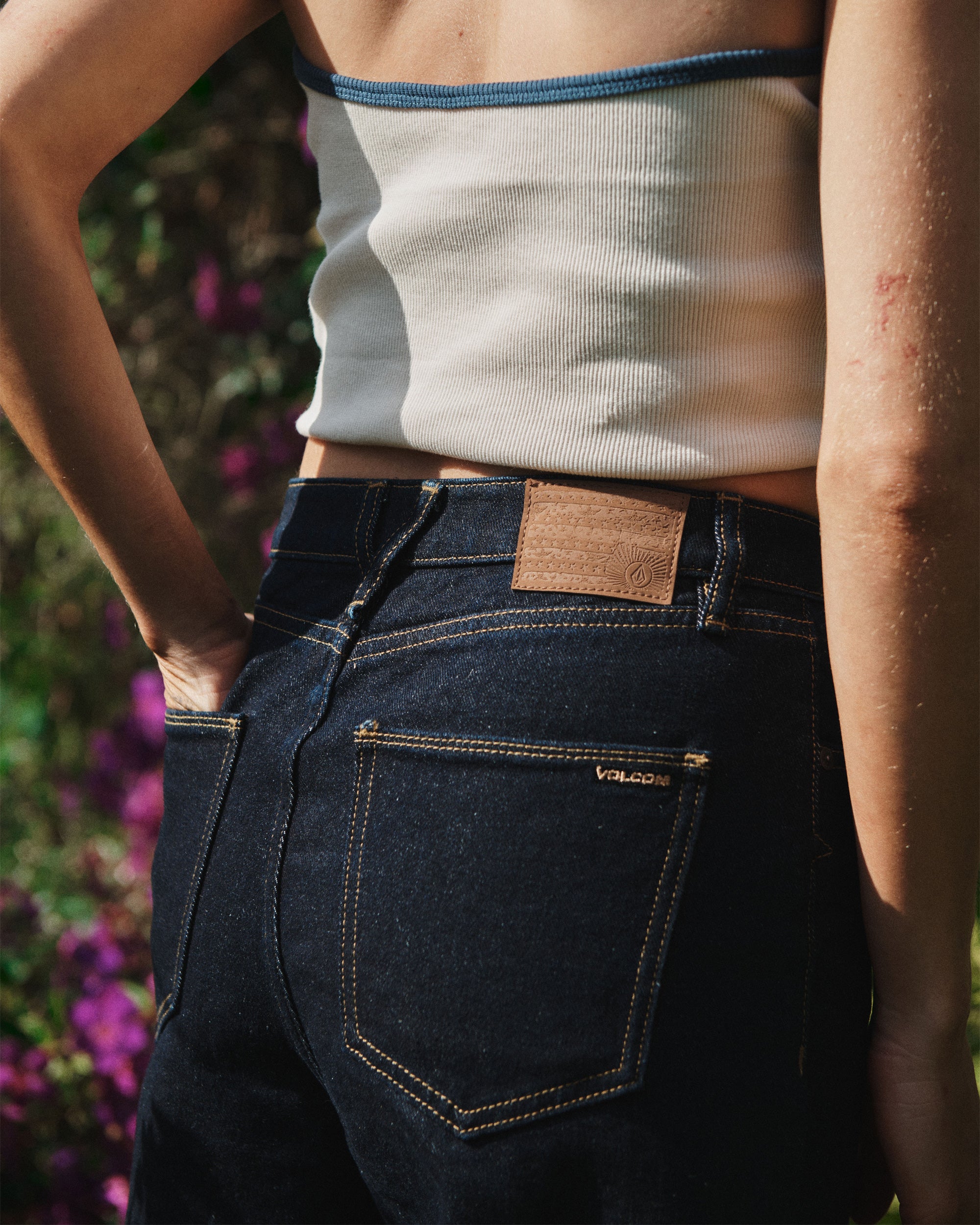 Womens Stoned BF High Rise Denim Jeans