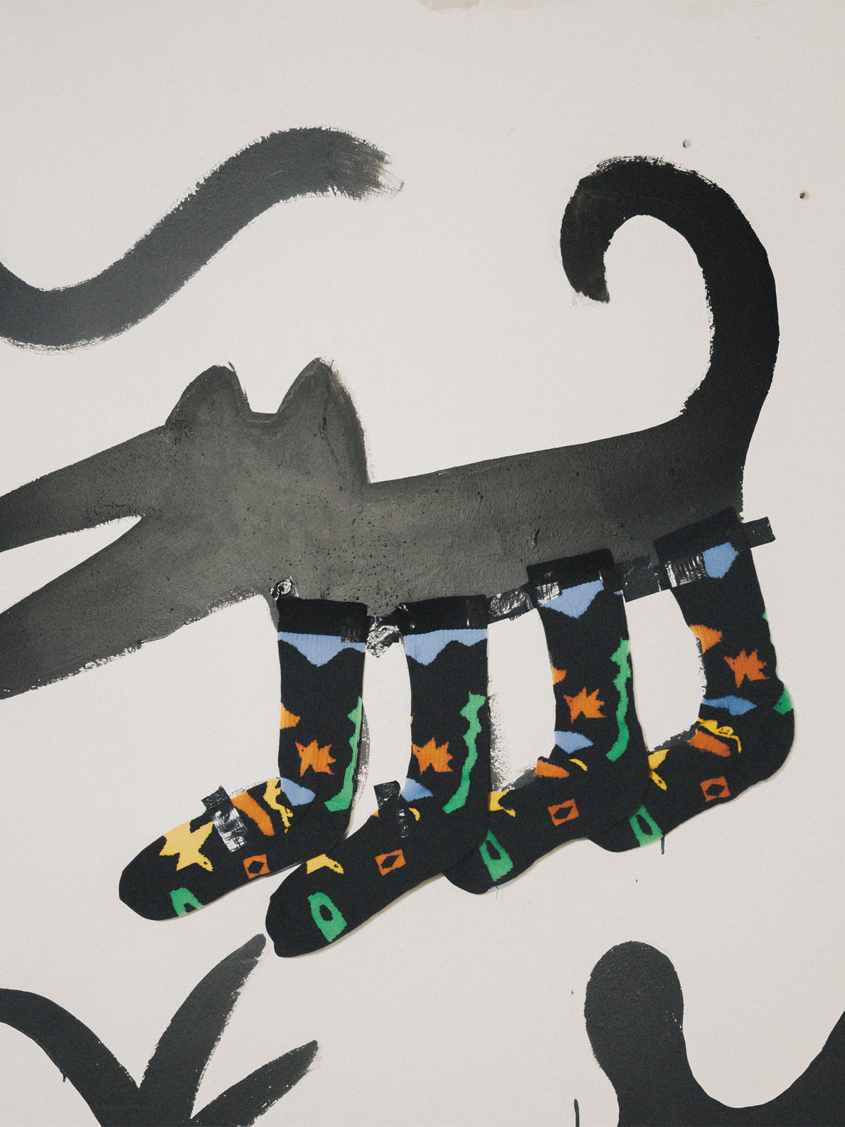 Featured Artist Arthur Longo Socks - Black