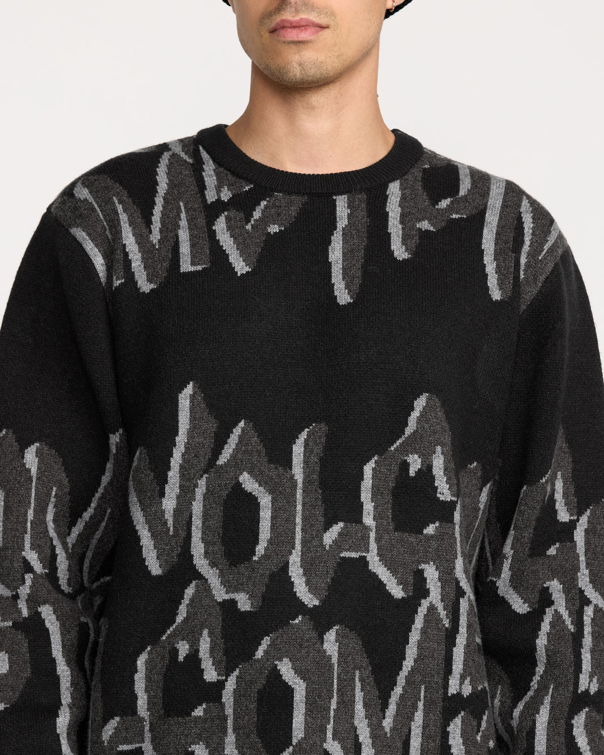 Mens Stone Jacquard Sweater