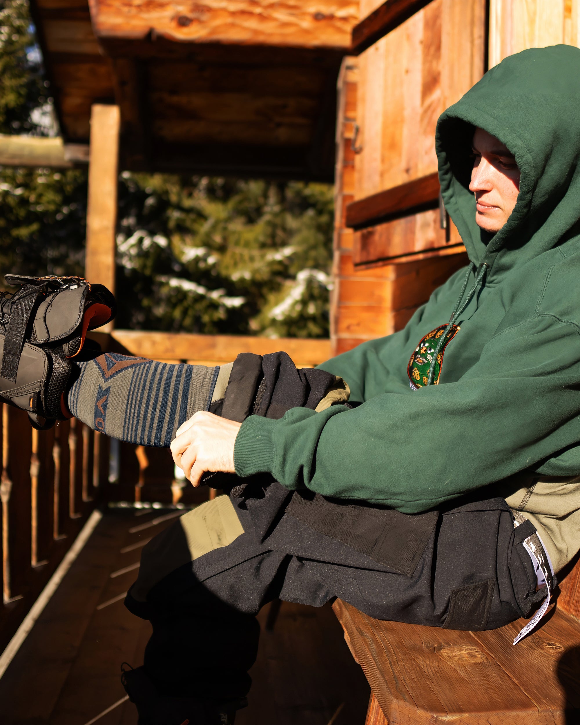 HORIZON WOOL BLEND OTC SOCK CHESTNUT BROWN