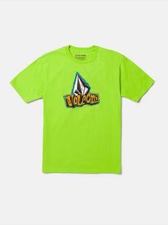Little Youth Sticker Stamp Short Sleeve Tee - Electric Green