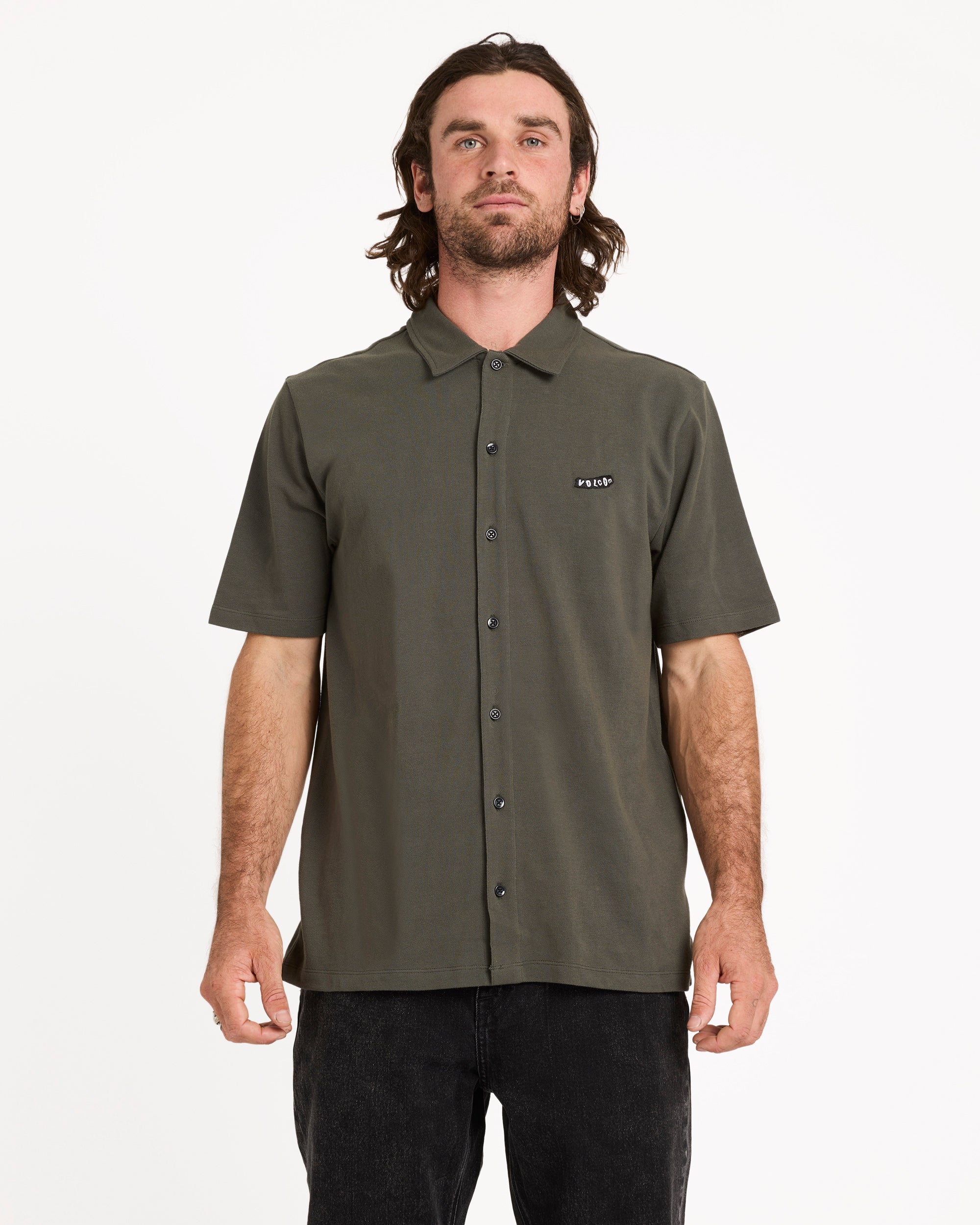 Mens Chavo Button Short Sleeve Shirt