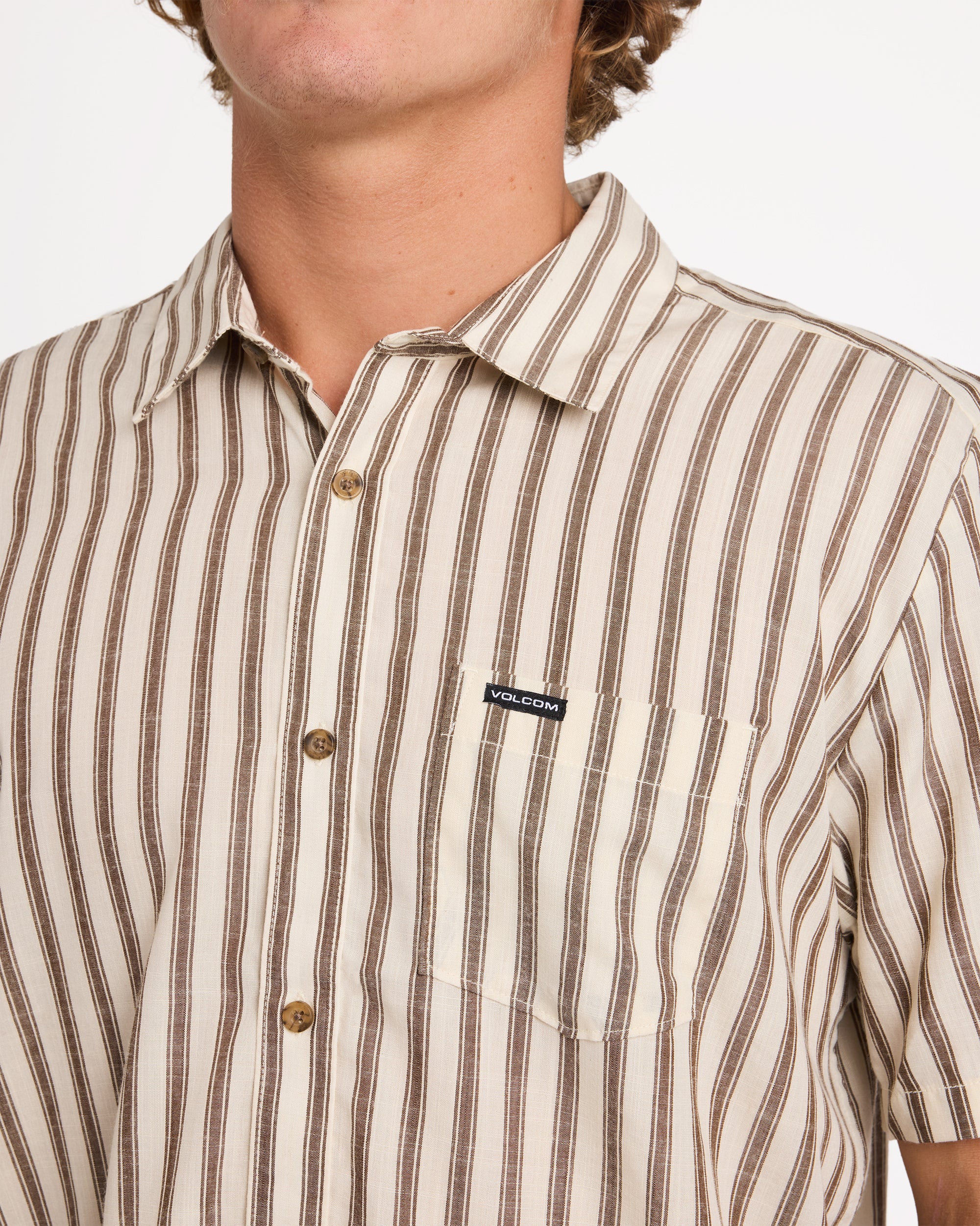 Mens Arvostripe Woven Short Sleeve Shirt