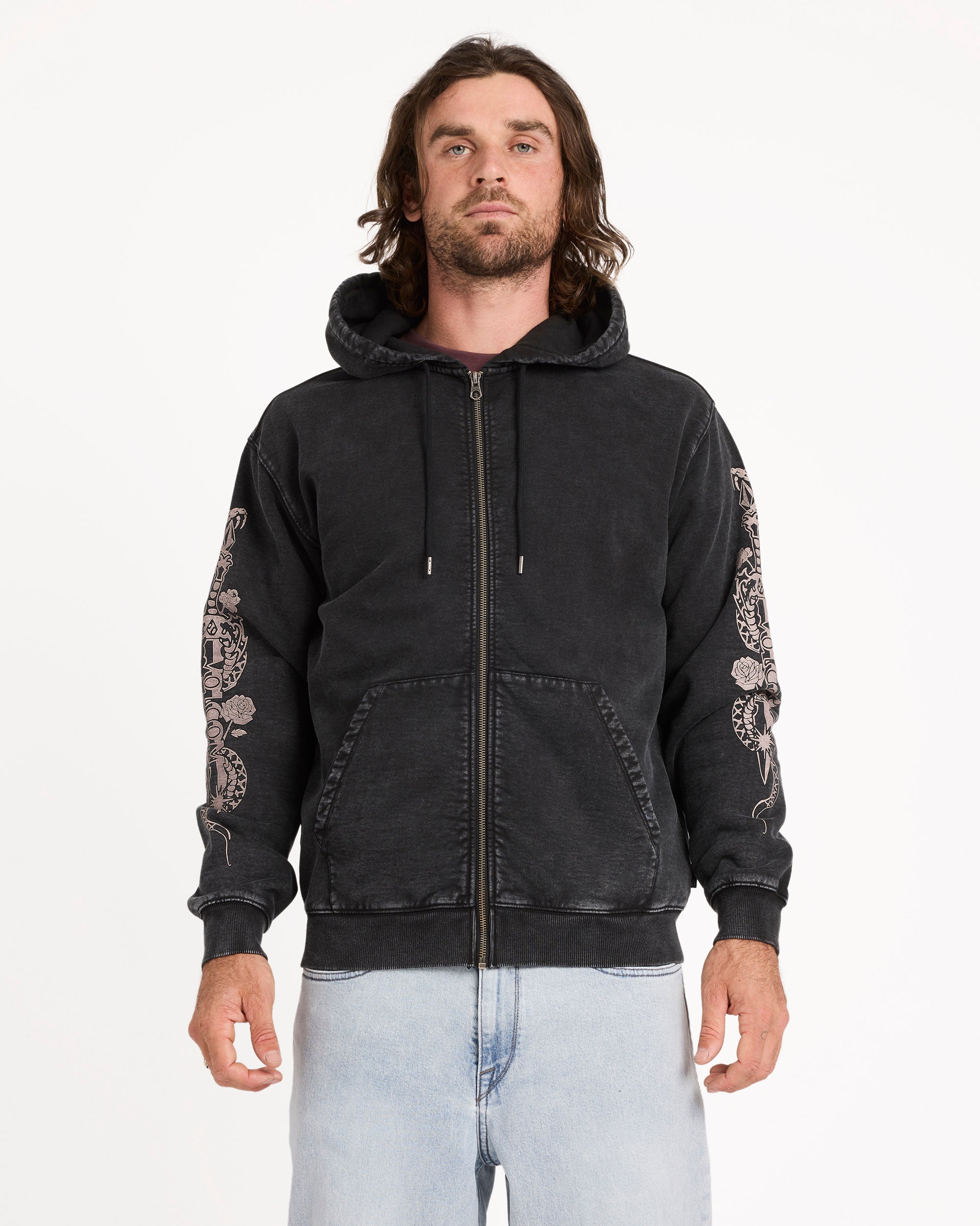 Mens Die By The Stone Zip Up Hoodie – Volcom