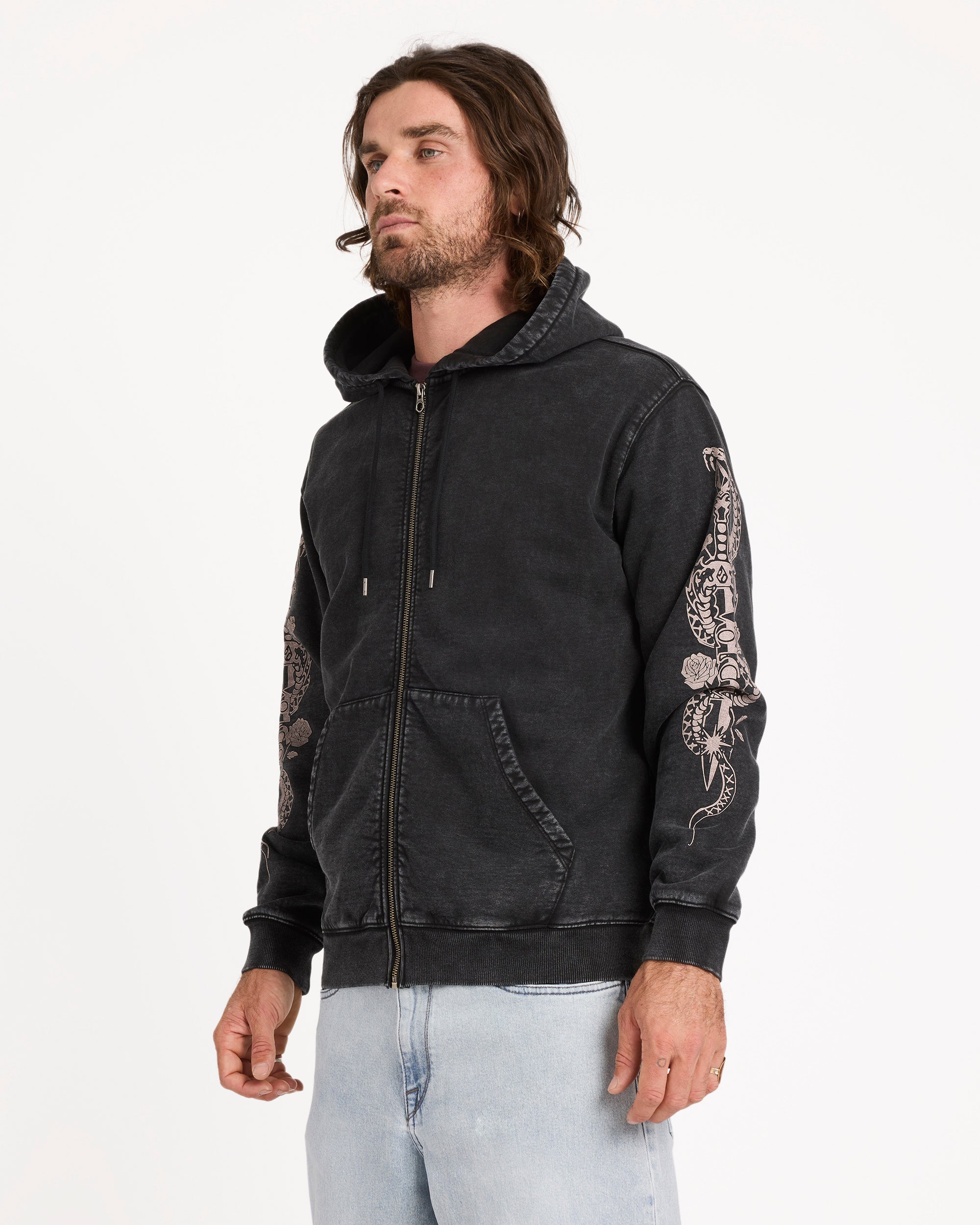 Mens Die By The Stone Zip Up Hoodie