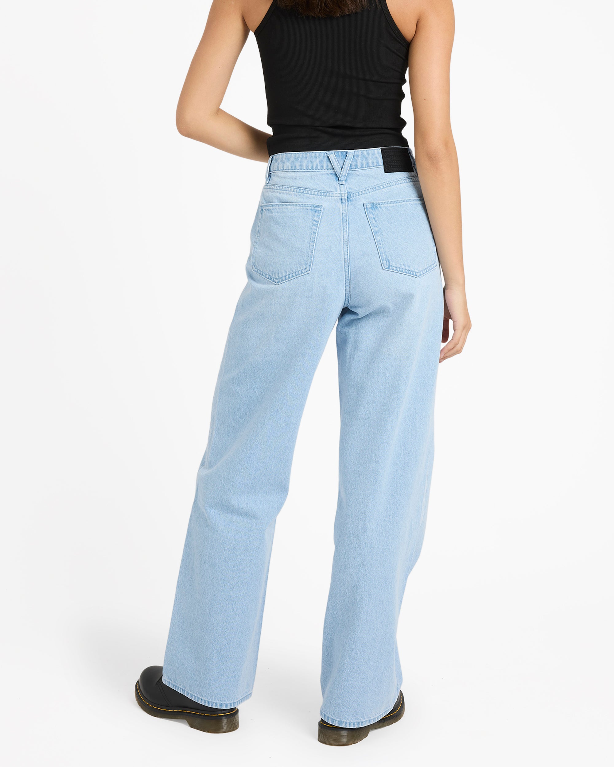 Womens Stoned Boyfriend High Rise Denim Jeans