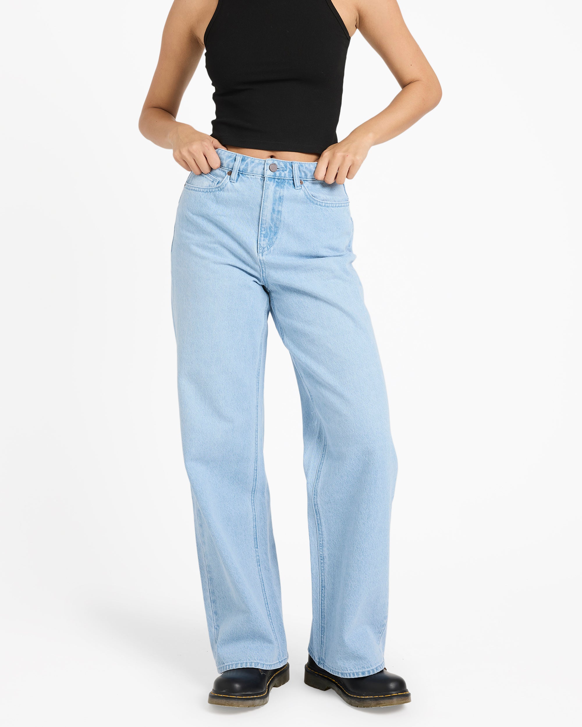 Womens Stoned Boyfriend High Rise Denim Jeans