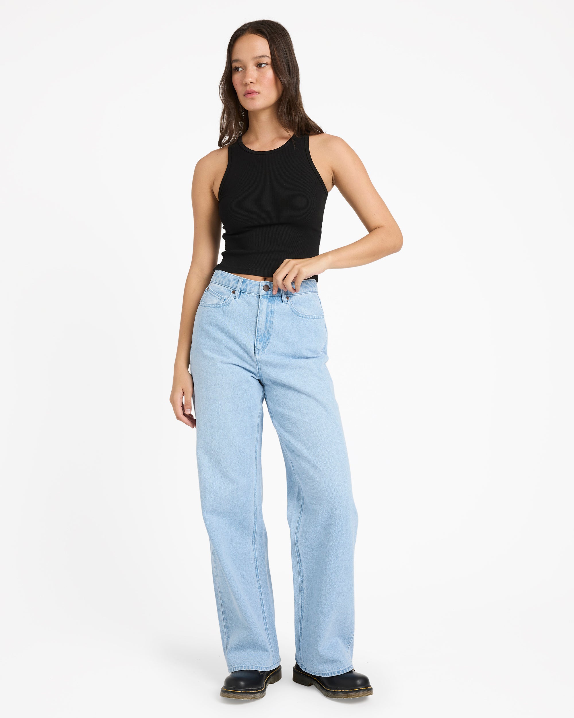 Womens Stoned Boyfriend High Rise Denim Jeans