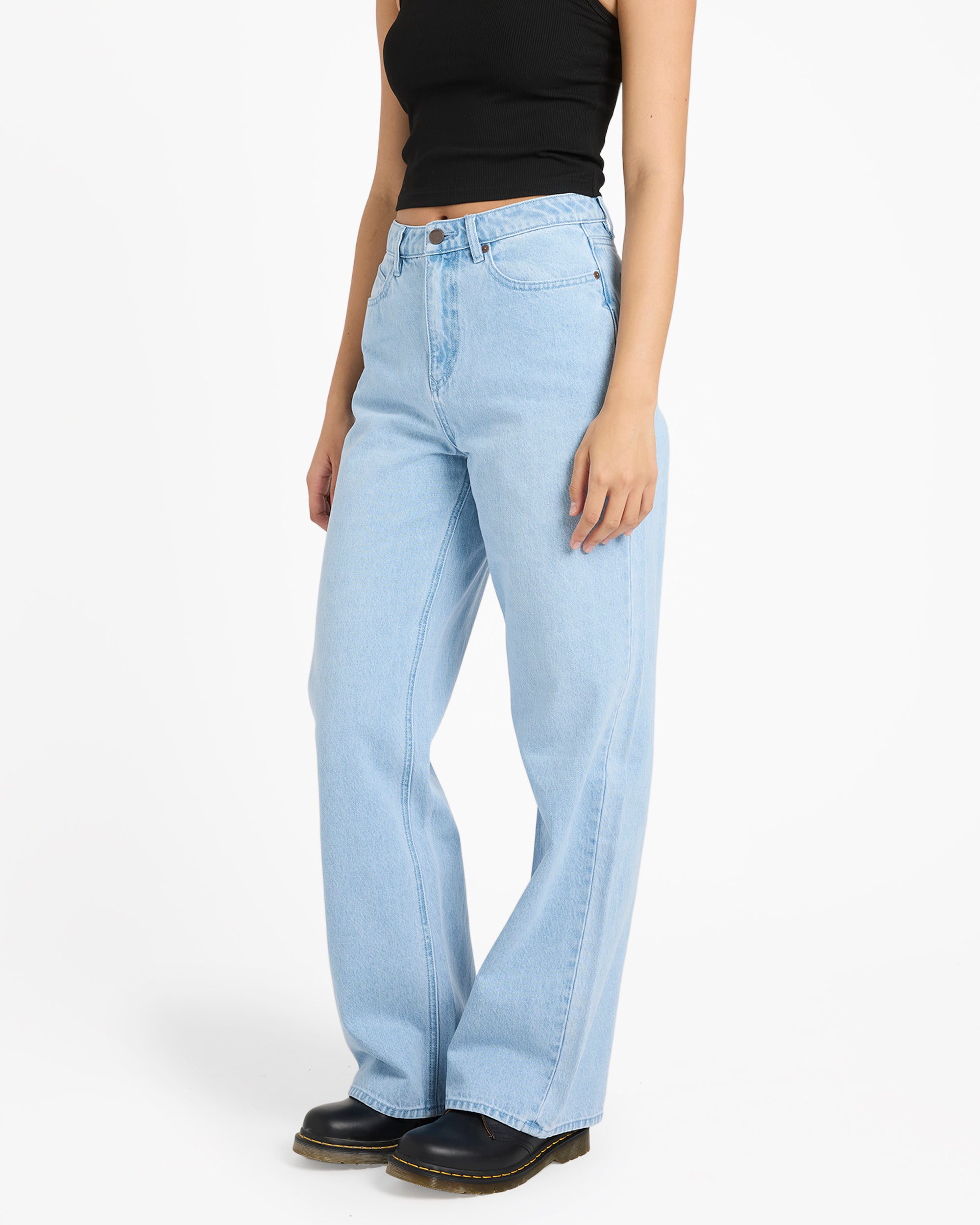 Womens Stoned Boyfriend High Rise Denim Jeans