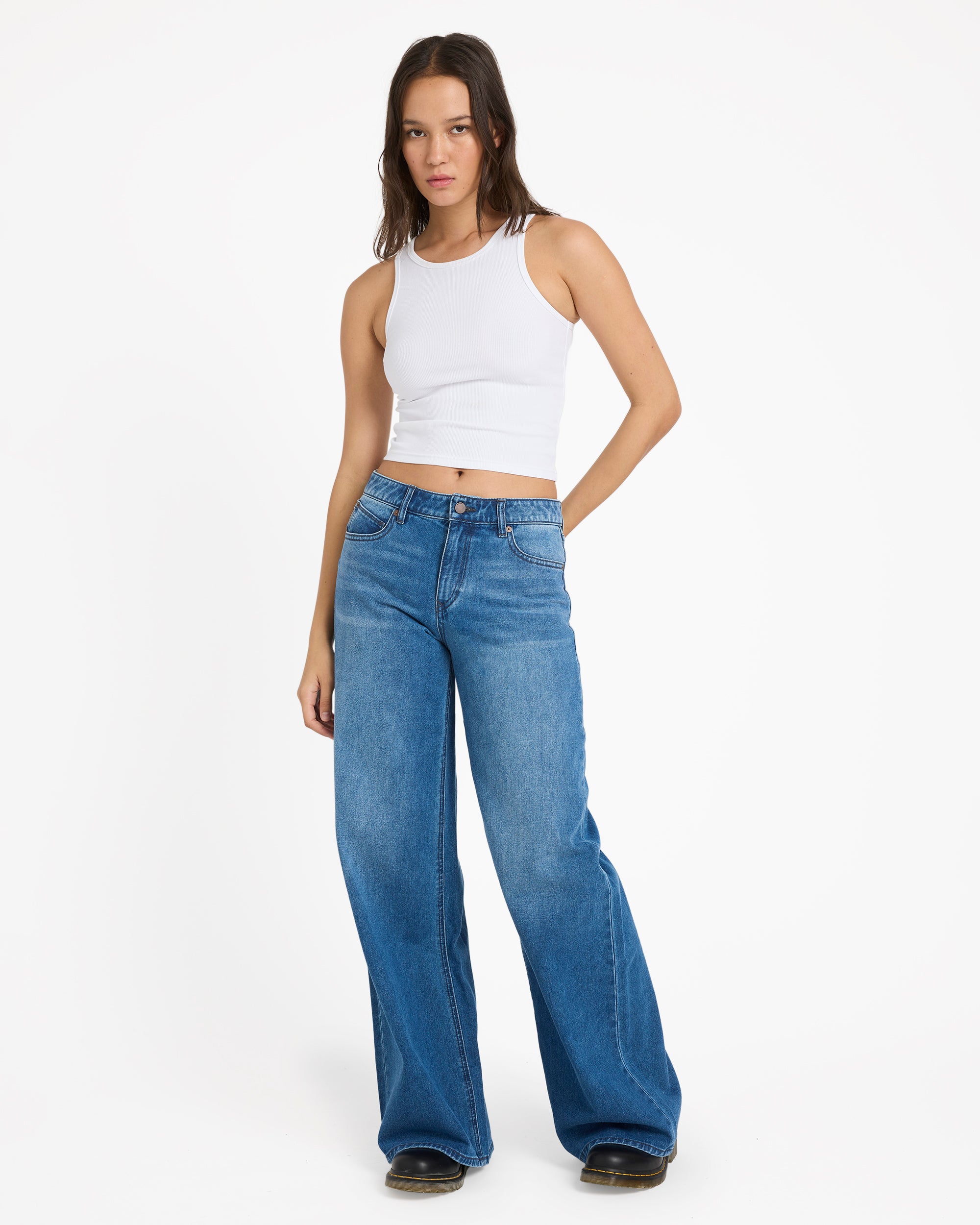 Womens Stoned Boyfriend Low Rise Denim Jeans