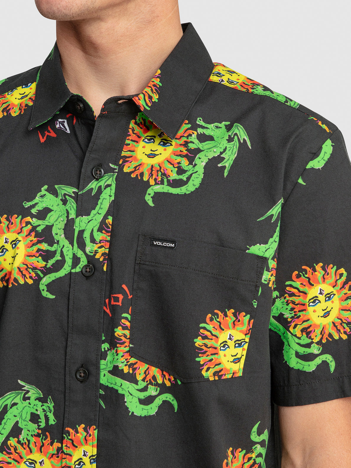 Featured Artist Ozzy Wrong Woven Short Sleeve Shirt - Stealth (A0442303_STH) [2]