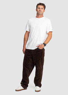 Modown Relaxed Tapered Corduroy Pant - Dark Brown (A1102309_DBR) [3]