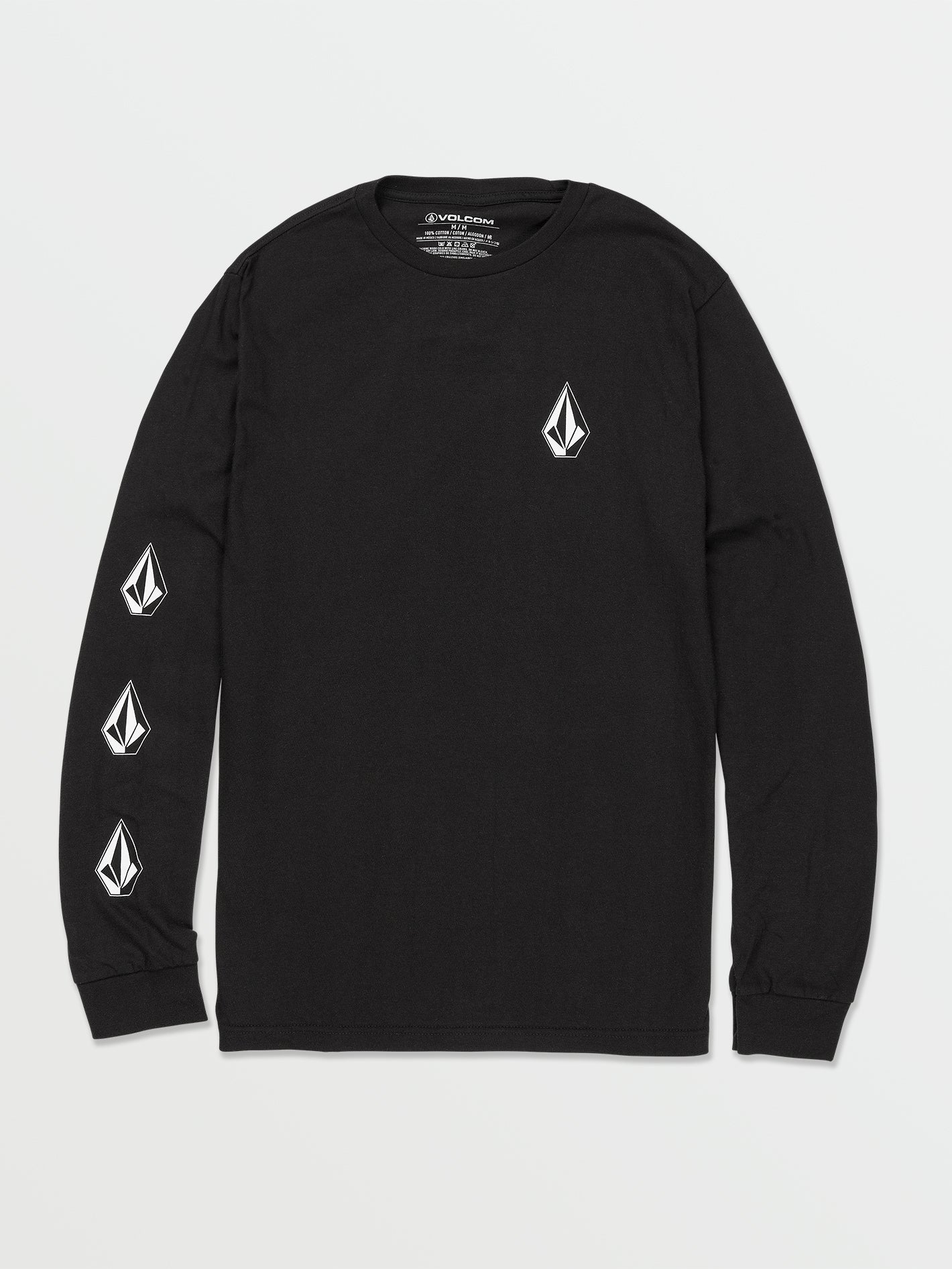Iconic Stone Long Sleeve Tee – Black – Volcom Australia