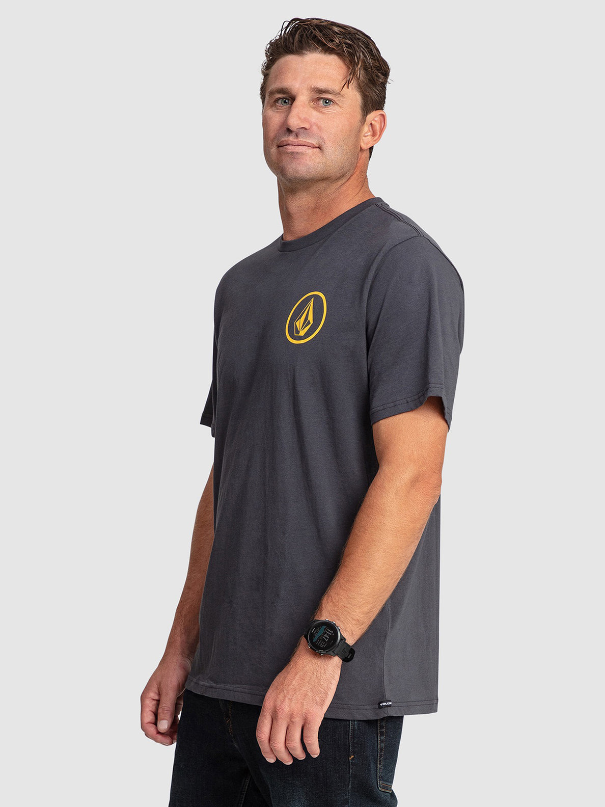 Mini Circle Stone Short Sleeve T-Shirt - Asphalt Black (A4302301_ASB) [1]