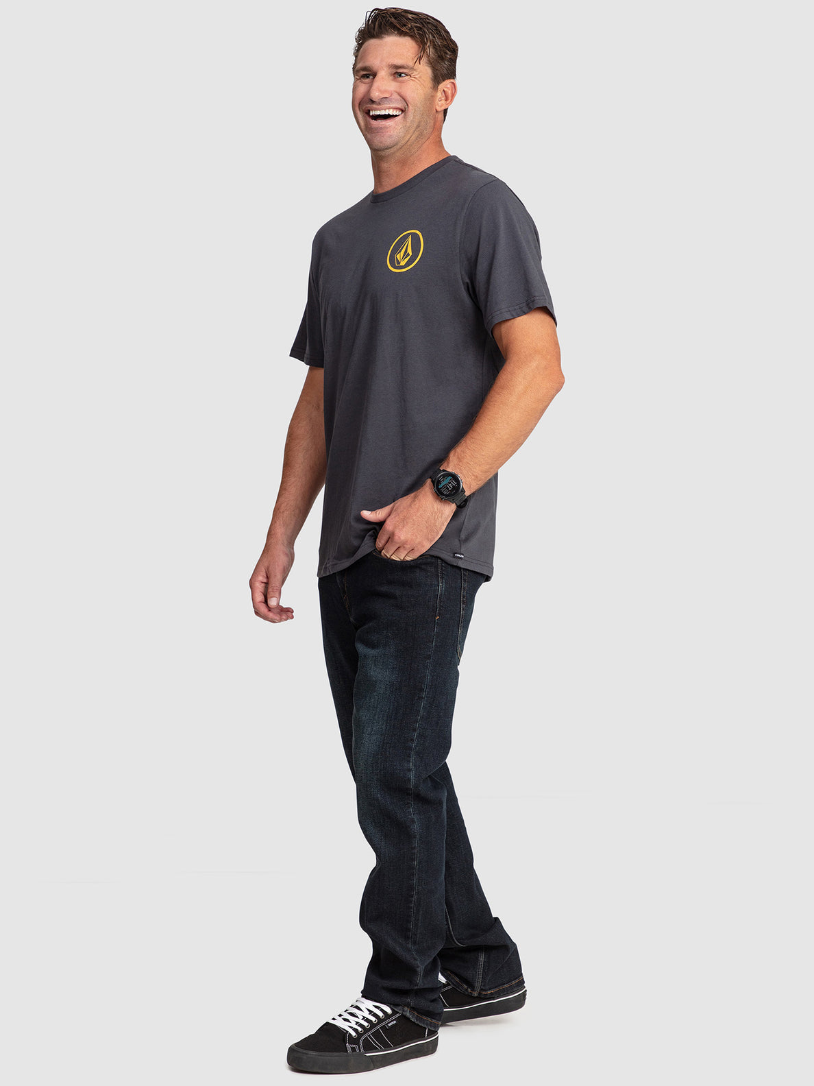 Mini Circle Stone Short Sleeve T-Shirt - Asphalt Black (A4302301_ASB) [3]