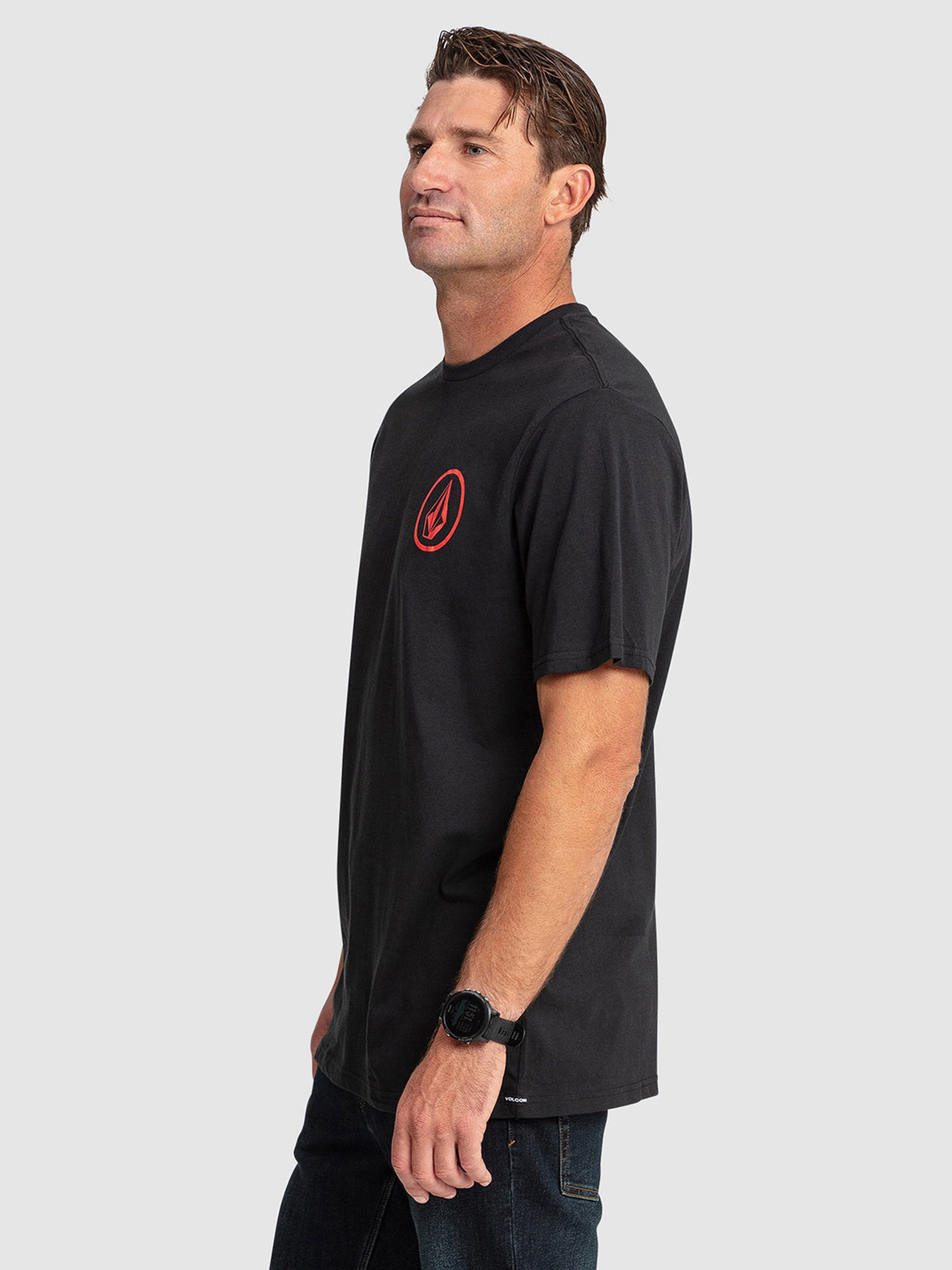 Mini Circle Stone Short Sleeve T-Shirt - Black (A4302301_BLK) [1]