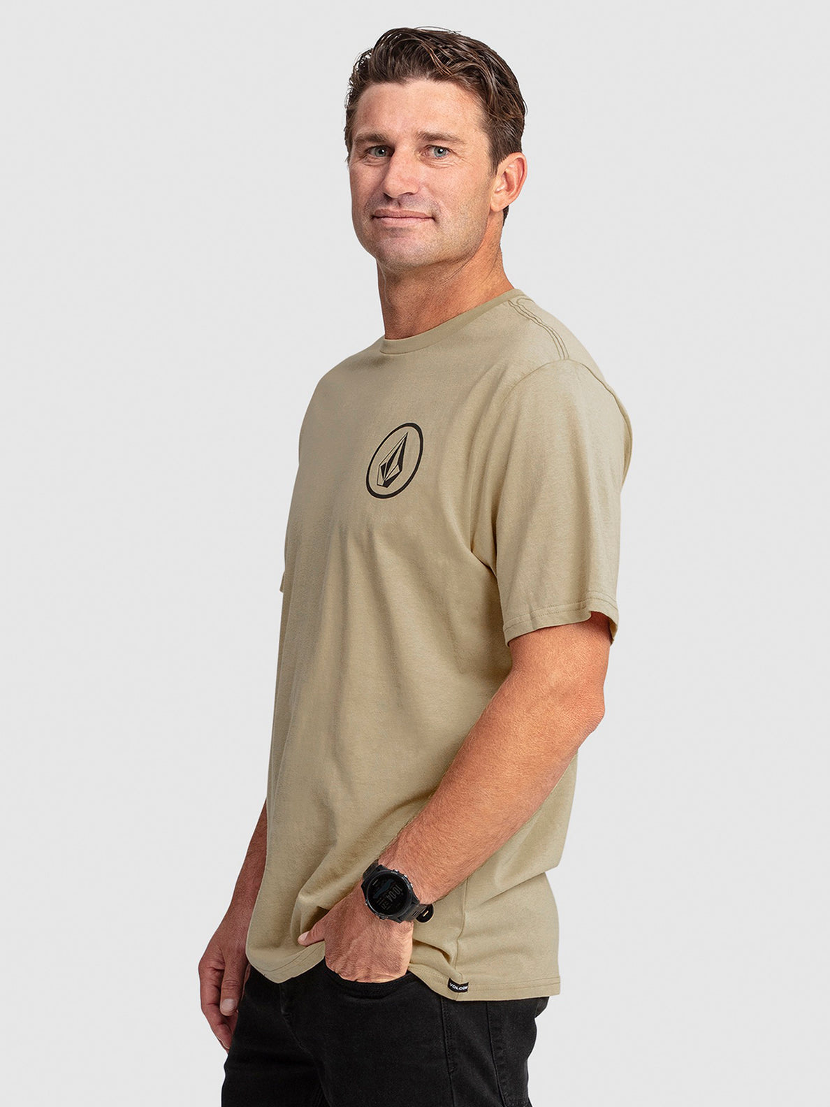 Mini Circle Stone Short Sleeve T-Shirt - Gravel (A4302301_GRV) [1]