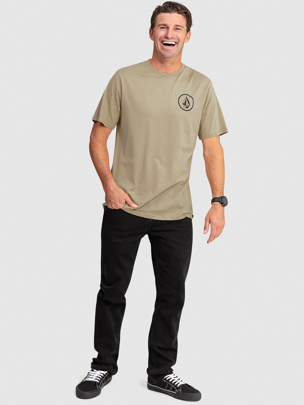 Mini Circle Stone Short Sleeve T-Shirt - Gravel (A4302301_GRV) [3]