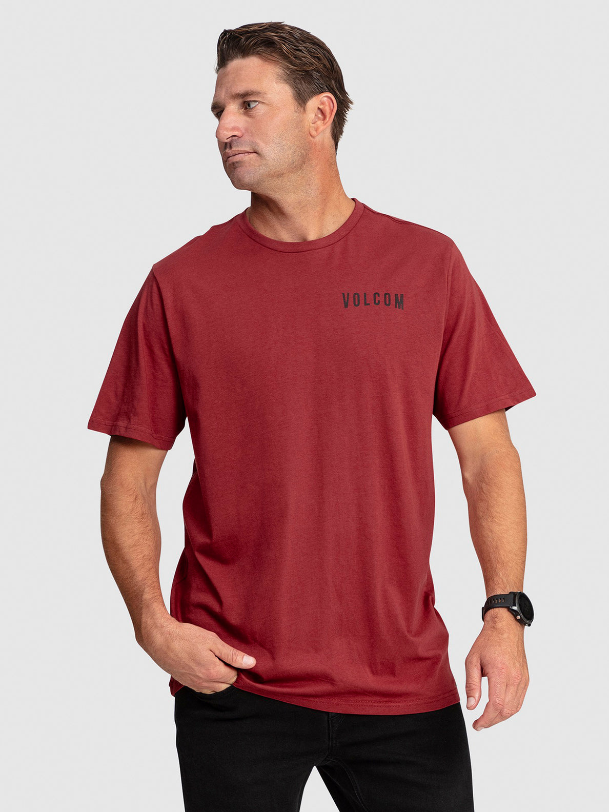 Garage Club Short Sleeve T-Shirt - Deep Red (A5002307_DRE) [F]