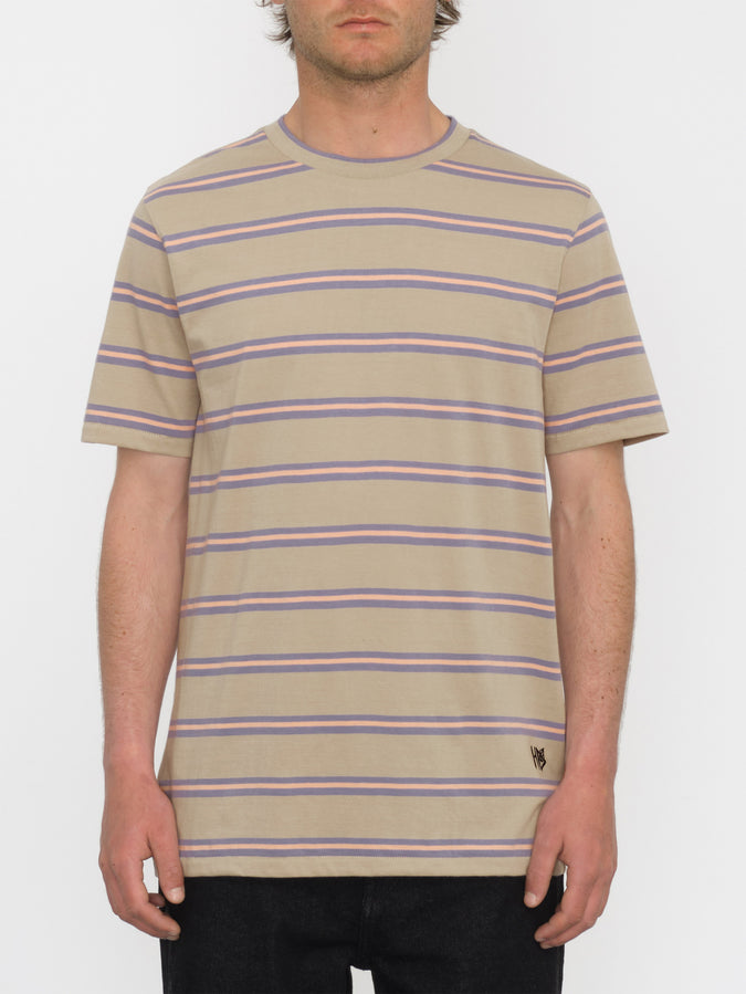 Volcom Entertainment Hockey Dad Crew Short Sleeve Shirt - Light Khaki