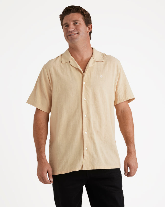 Stone Break Water Short Sleeve Shirt - Sand