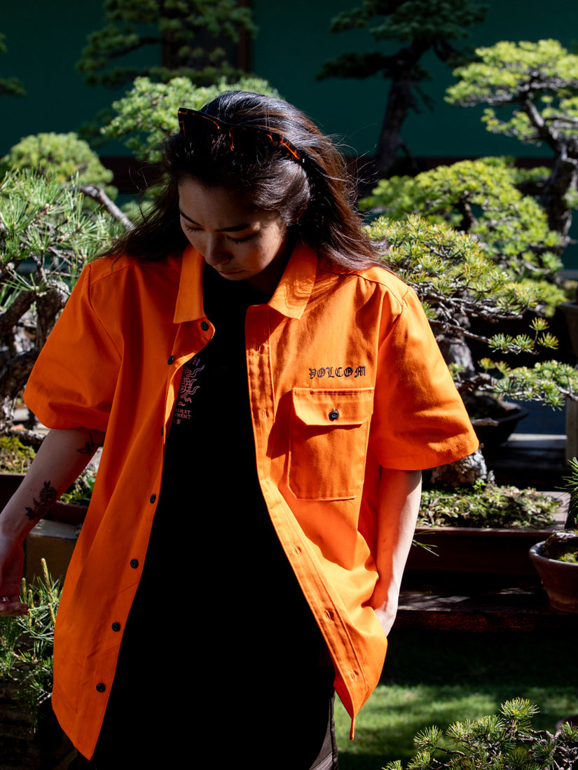Tokyo True Featured Artist Yusuke Pocket Short Sleeve Shirt - Orange
