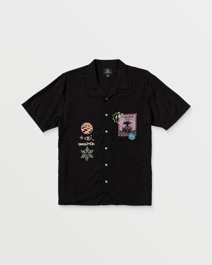 Featured Artist Filip Rygalski Woven Short Sleeve Shirt  - Black