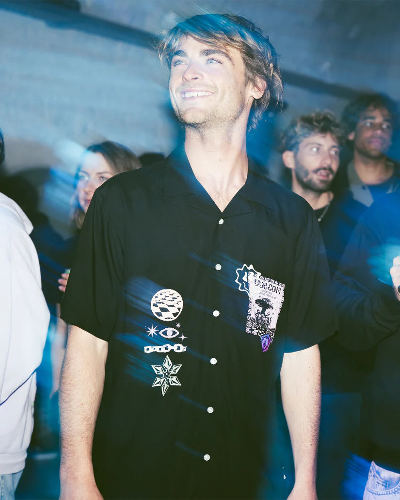 Featured Artist Filip Rygalski Woven Short Sleeve Shirt  - Black