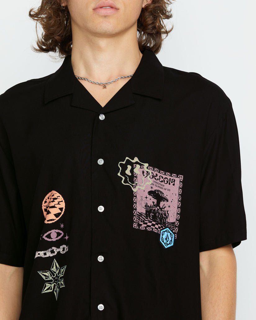 Featured Artist Filip Rygalski Woven Short Sleeve Shirt  - Black