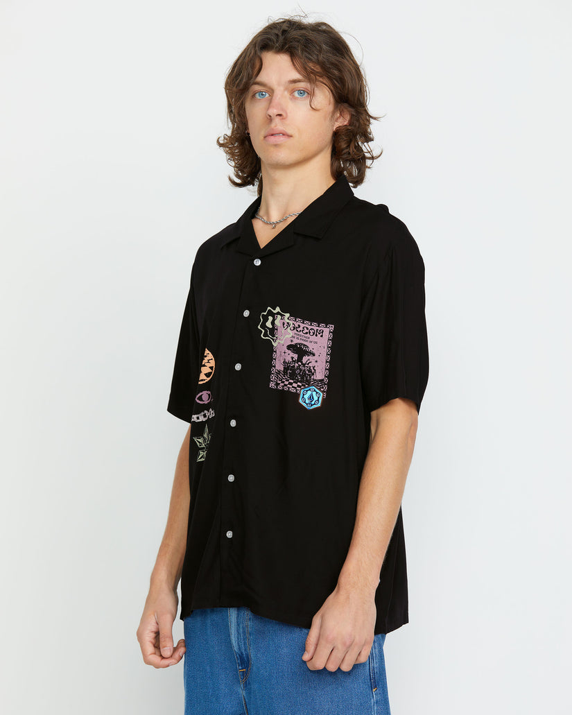 Featured Artist Filip Rygalski Woven Short Sleeve Shirt  - Black