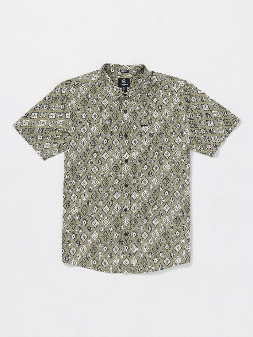 Scaler Stone Woven  Short Sleeve Shirt - Thyme Green