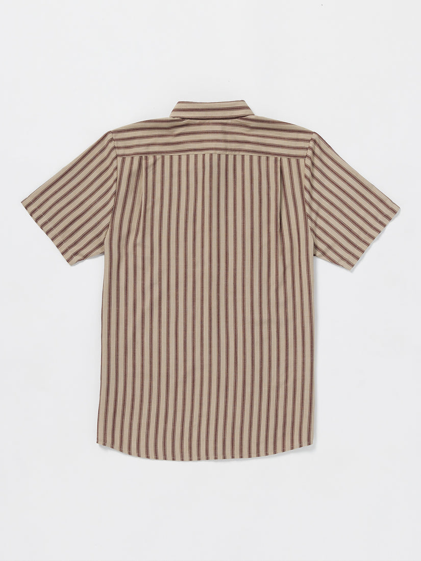 Arvostripe Woven  Short Sleeve Shirt - Light Khaki