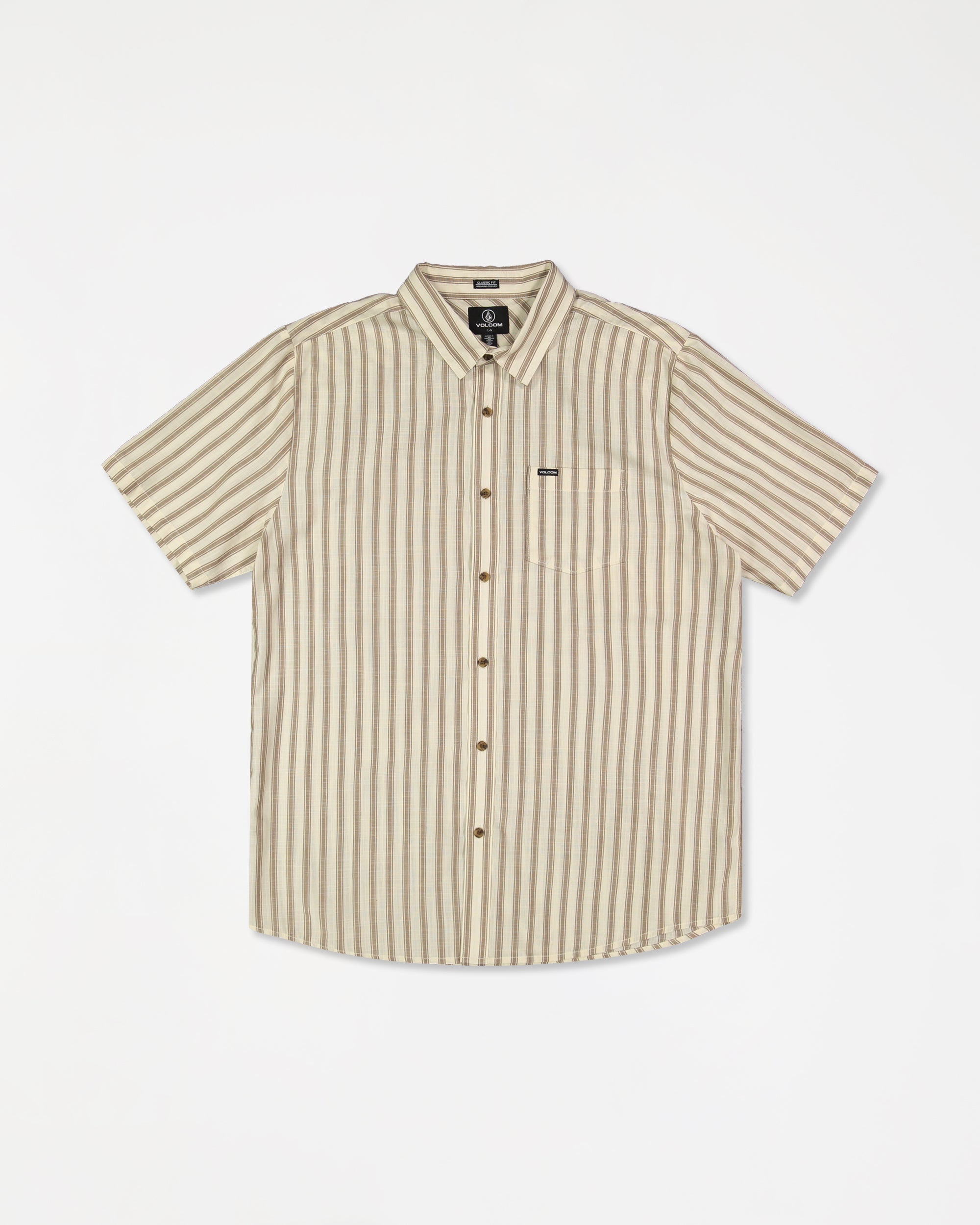 Mens Arvostripe Woven Short Sleeve Shirt