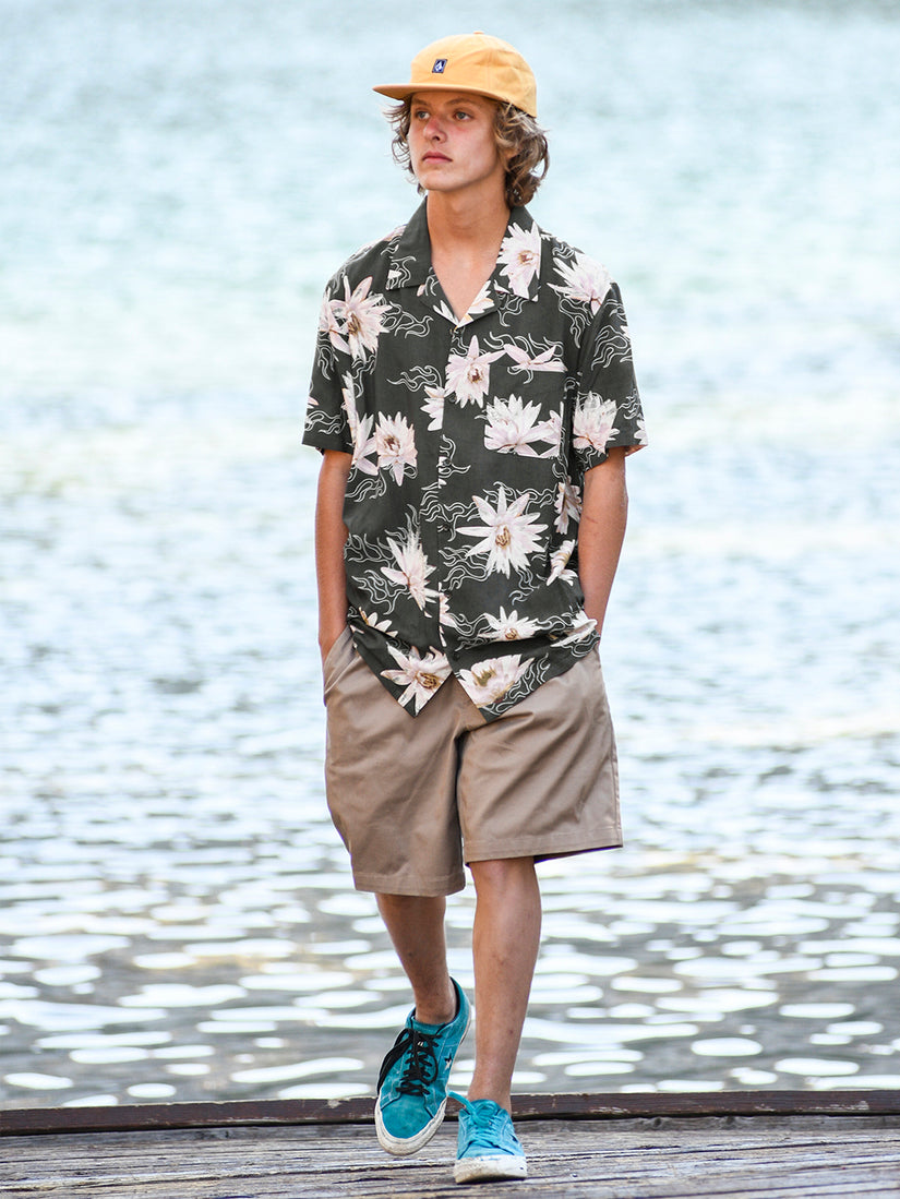 Shaken Stirred Woven Short Sleeve Shirt - Stealth