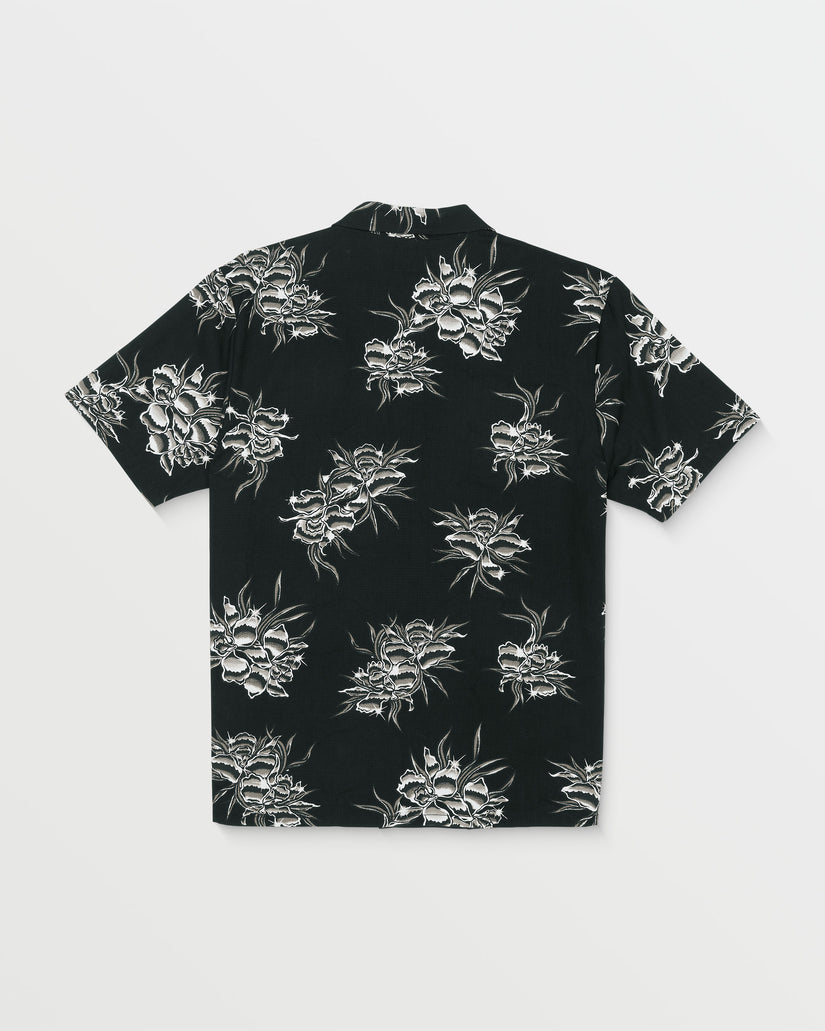 Metal Petal Short Sleeve Shirt - Black
