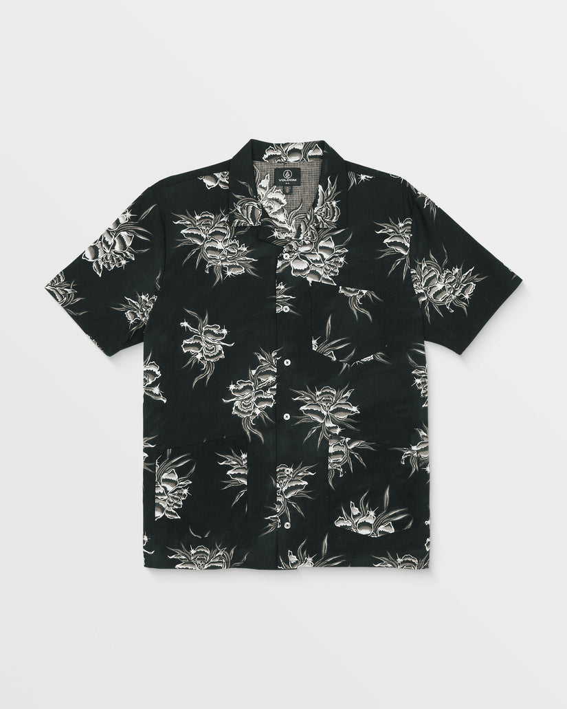 Metal Petal Short Sleeve Shirt - Black