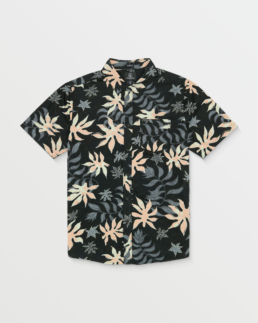 Floral Motion Short Sleeve Shirt - Black
