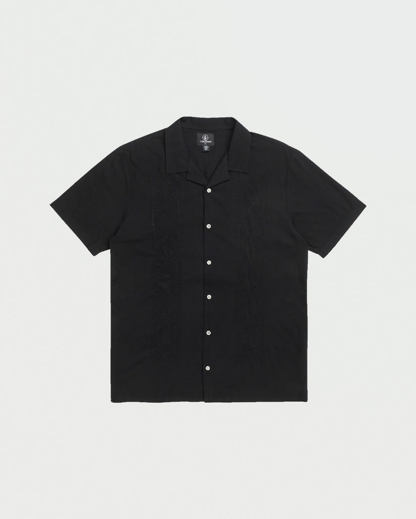 Dos Papas Woven Short Sleeve Shirt - Black