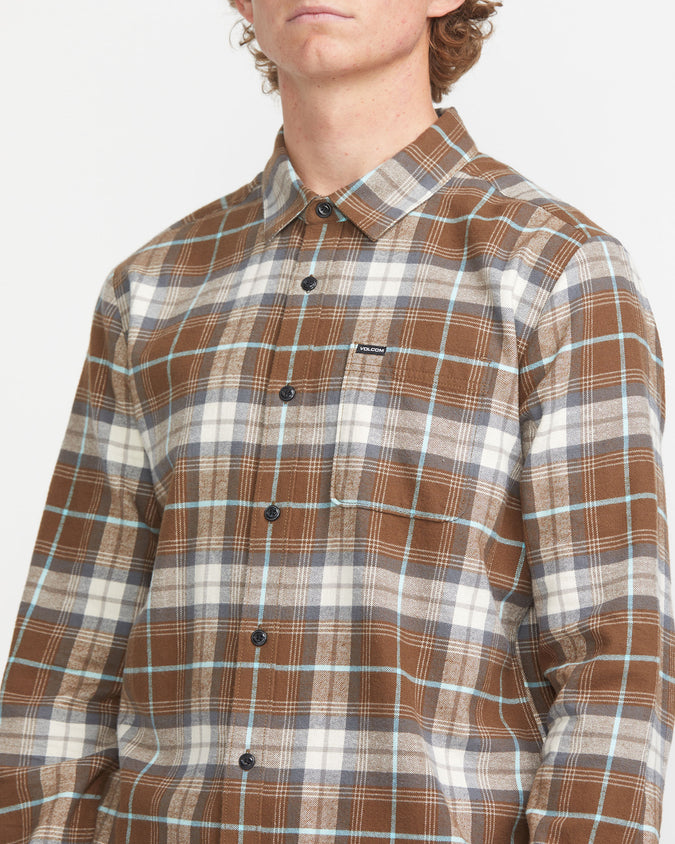 Caden Plaid Long Sleeve Shirt - Dark Earth