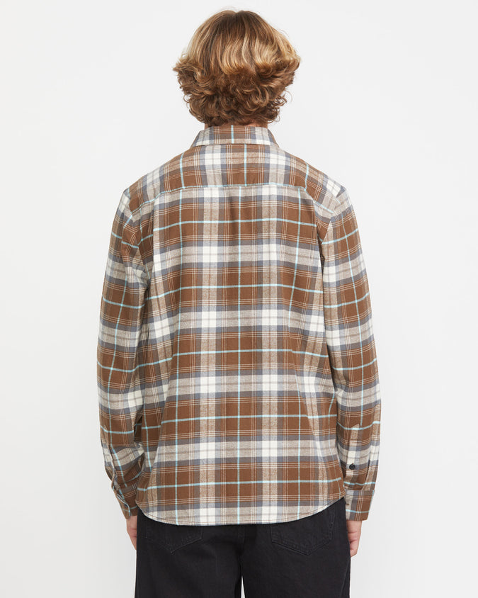 Caden Plaid Long Sleeve Shirt - Dark Earth